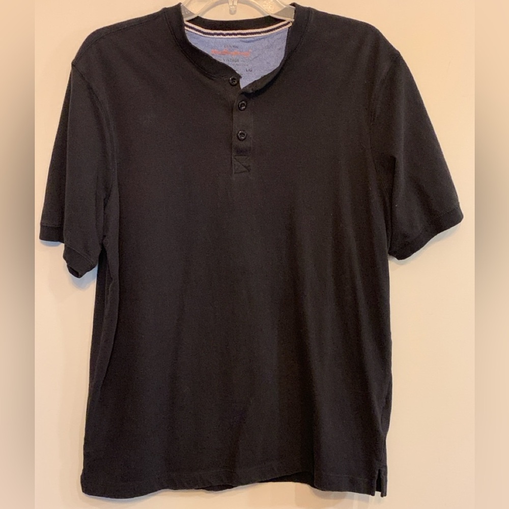 WEATHERPROOF  Black Short Sleeve Henley